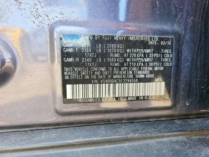 2014 SUBARU OUTBACK 2.5I  