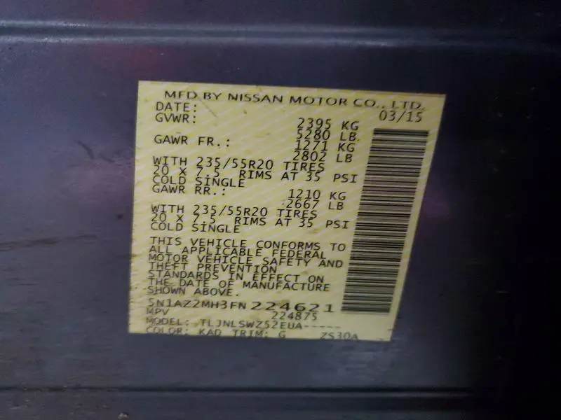 2015 NISSAN MURANO S  