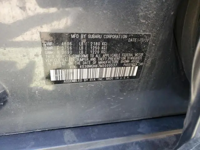2021 SUBARU LEGACY LIMITED XT  