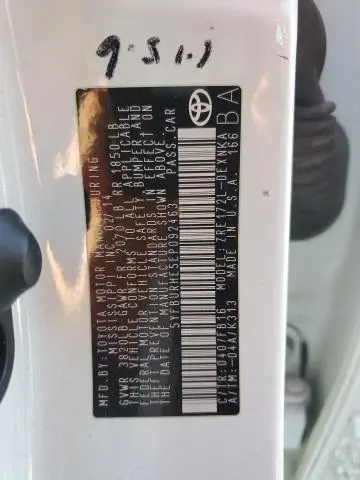 2014 TOYOTA COROLLA L