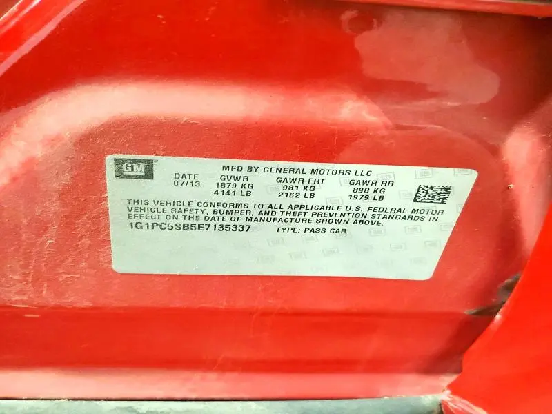 2014 CHEVROLET CRUZE LT  