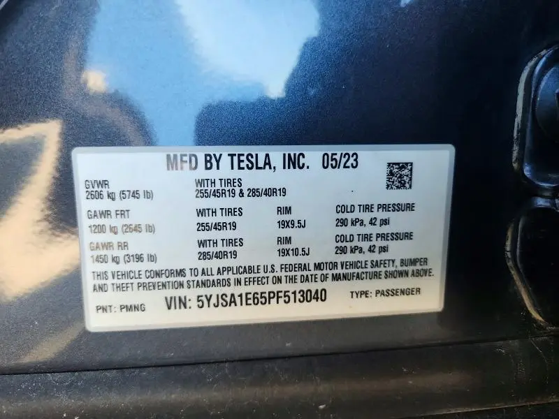 2023 TESLA MODEL S   