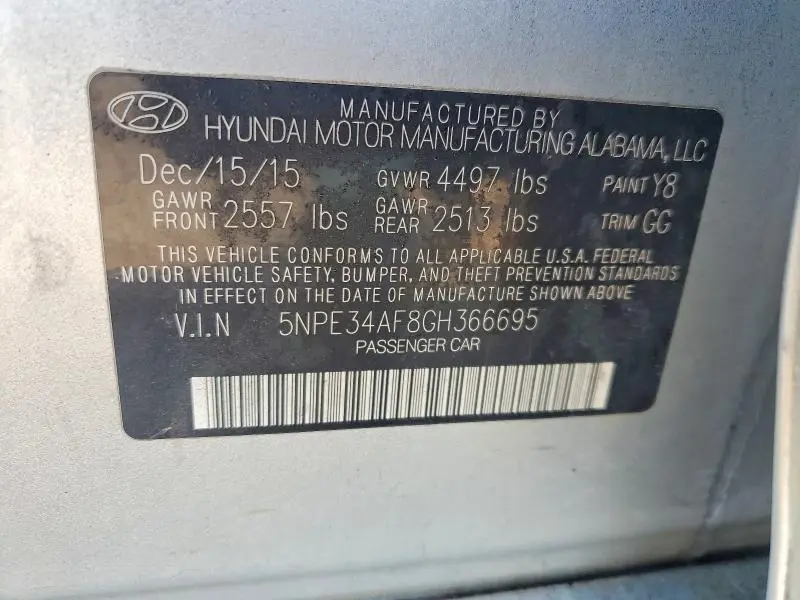 2016 HYUNDAI SONATA SPORT  