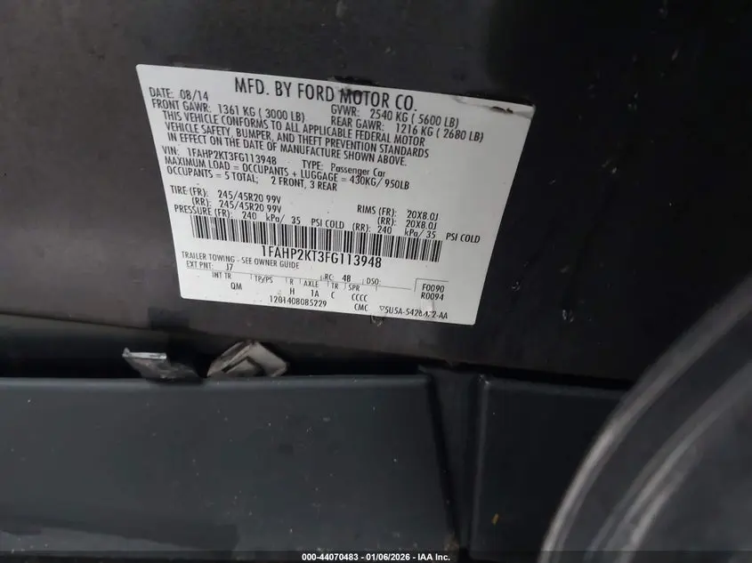 2015 FORD TAURUS SHO