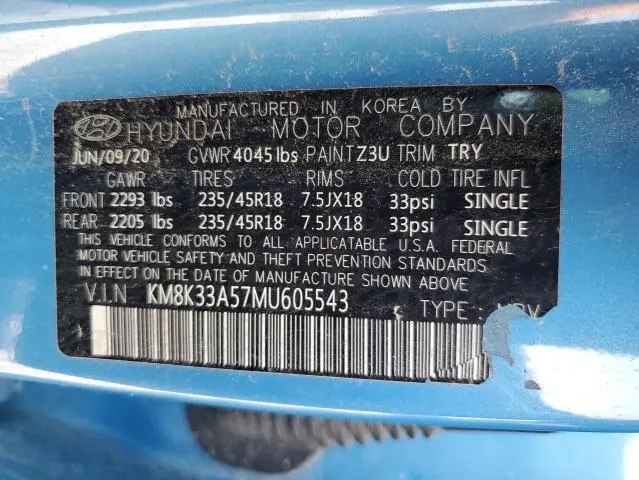 2021 HYUNDAI KONA LIMITED  