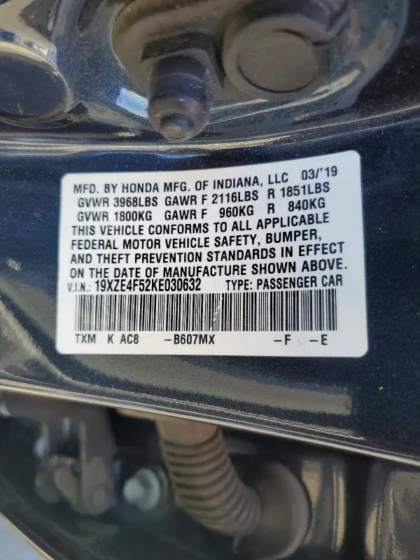 2019 HONDA INSIGHT EX  