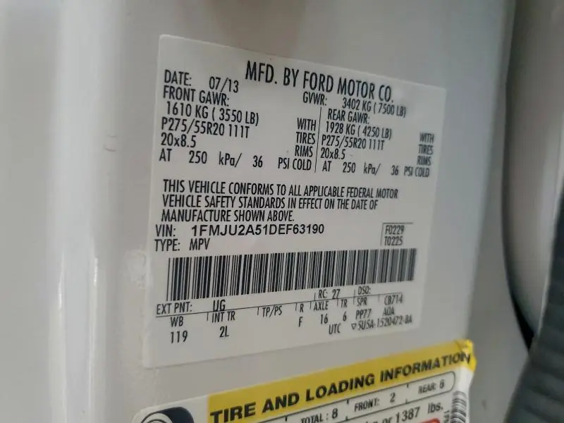 2013 FORD EXPEDITION LIMITED  