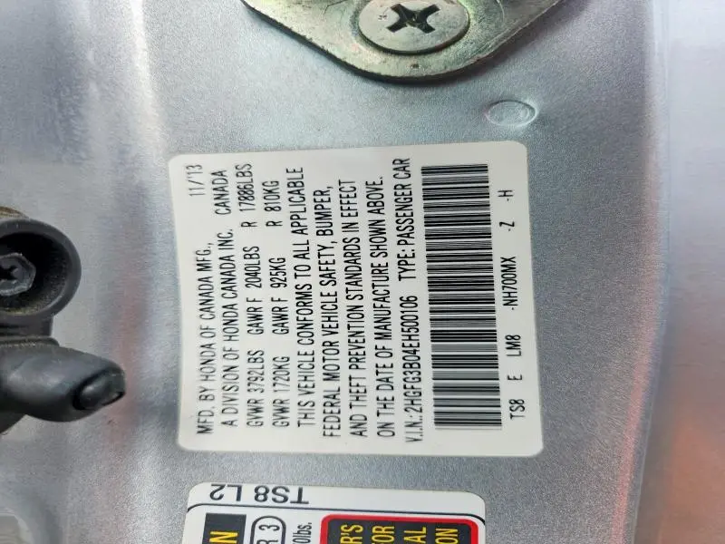 2014 HONDA CIVIC EXL  