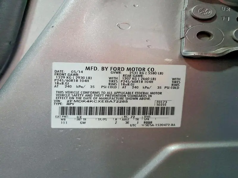 2014 FORD EDGE LIMITED  