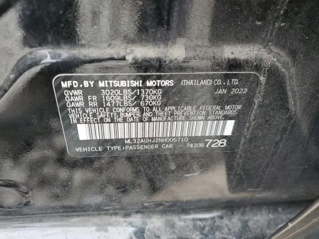2022 MITSUBISHI MIRAGE ES