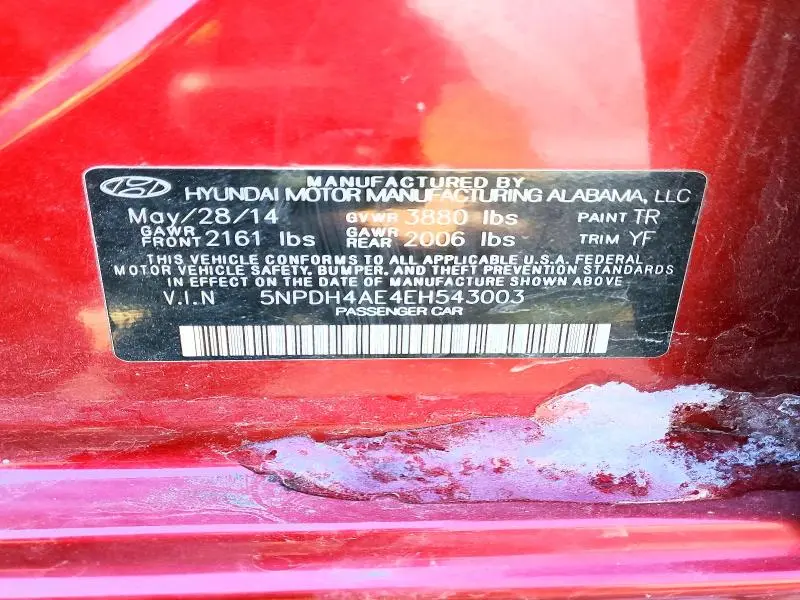 2014 HYUNDAI ELANTRA SE  