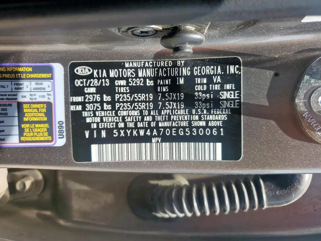 2014 KIA SORENTO SX  