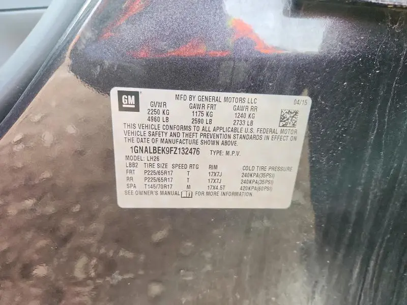 2015 CHEVROLET EQUINOX LT  