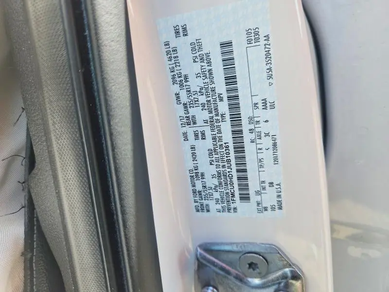 2018 FORD ESCAPE SEL  