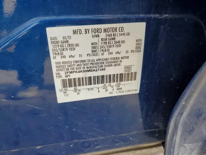 2021 FORD EDGE TITANIUM  