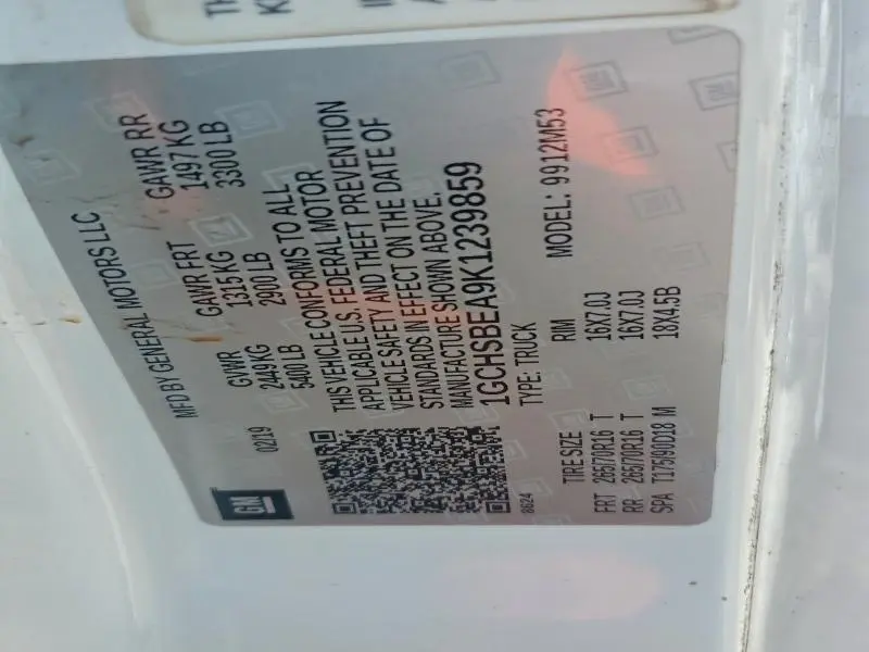 2019 CHEVROLET COLORADO   