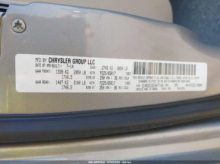2014 DODGE GRAND CARAVAN SXT