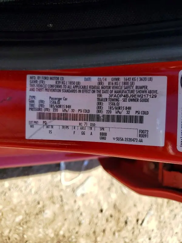 2014 FORD FIESTA SE  