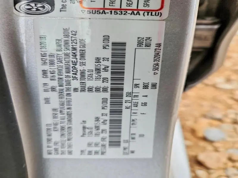 2019 FORD FIESTA SE  