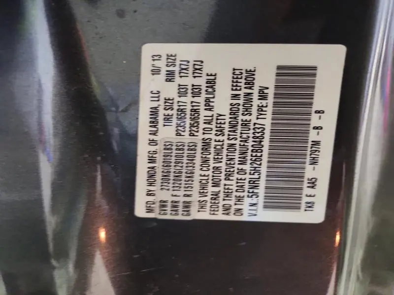 2014 HONDA ODYSSEY LX  