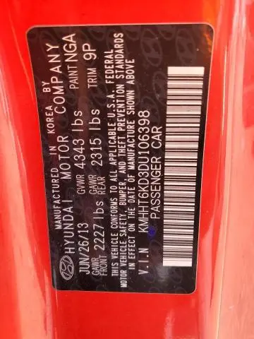 2013 HYUNDAI GENESIS COUPE 2.0T  