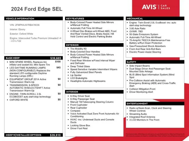 2024 FORD EDGE SEL  