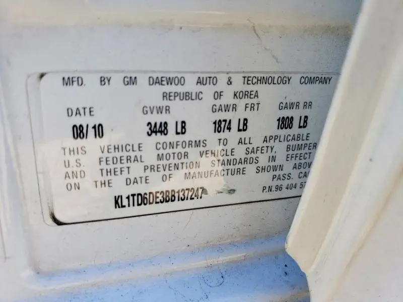 2011 CHEVROLET AVEO LS  