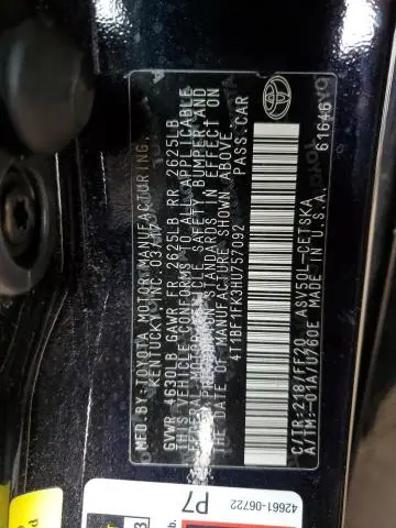 2017 TOYOTA CAMRY LE