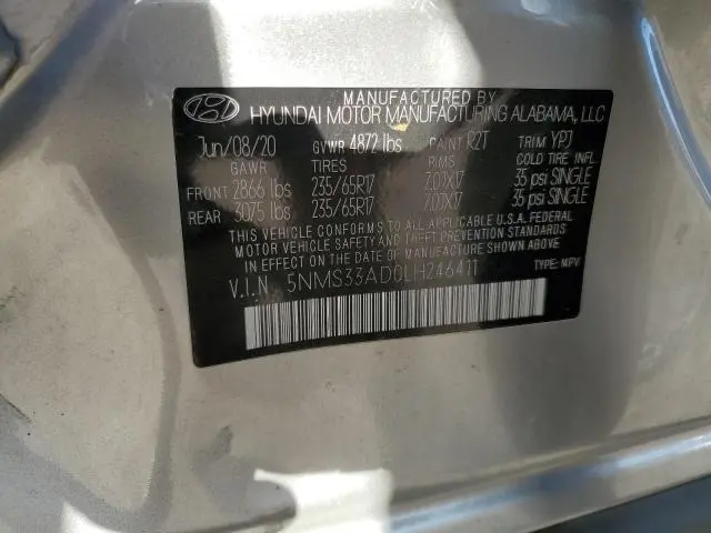 2020 HYUNDAI SANTA FE SEL  