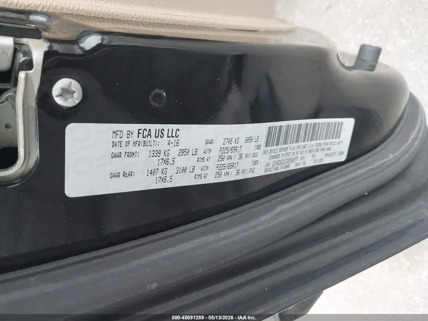 2016 DODGE GRAND CARAVAN SXT
