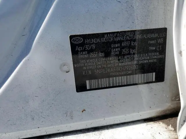 2019 HYUNDAI SONATA SE  