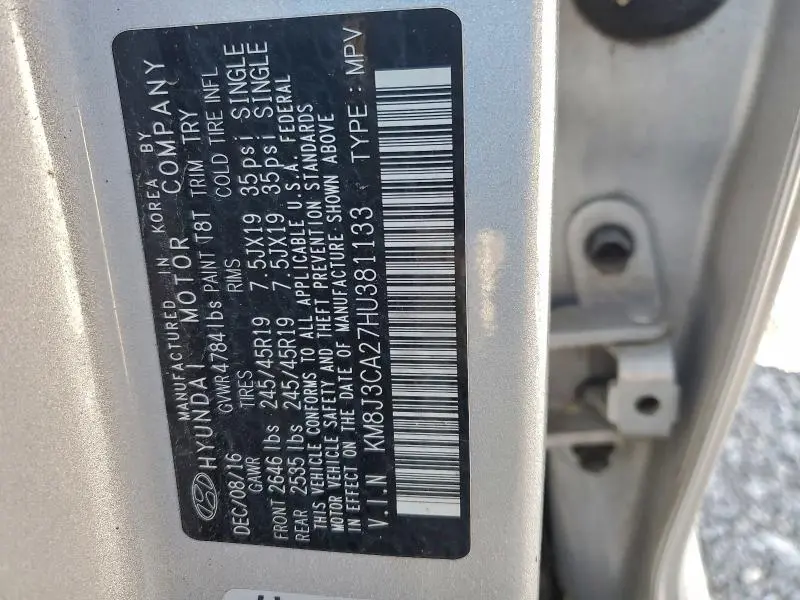 2017 HYUNDAI TUCSON LIMITED  