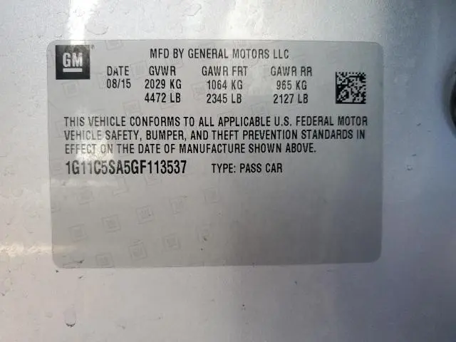 2016 CHEVROLET MALIBU LIMITED LT
