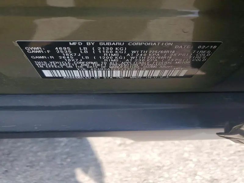 2018 SUBARU OUTBACK TOURING  