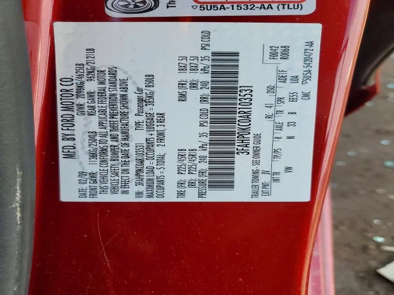 2010 FORD FUSION SPORT  