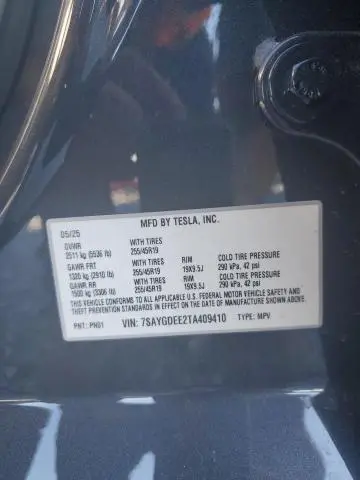 2026 TESLA MODEL Y   