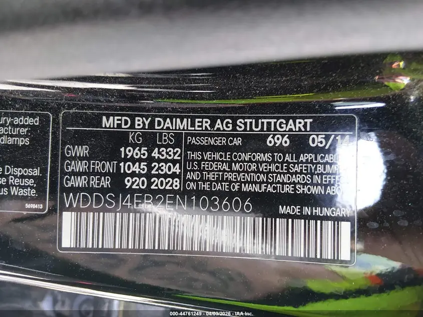 2014 MERCEDES-BENZ CLA 250  