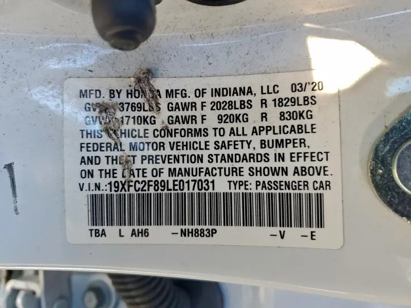 2020 HONDA CIVIC SPORT  