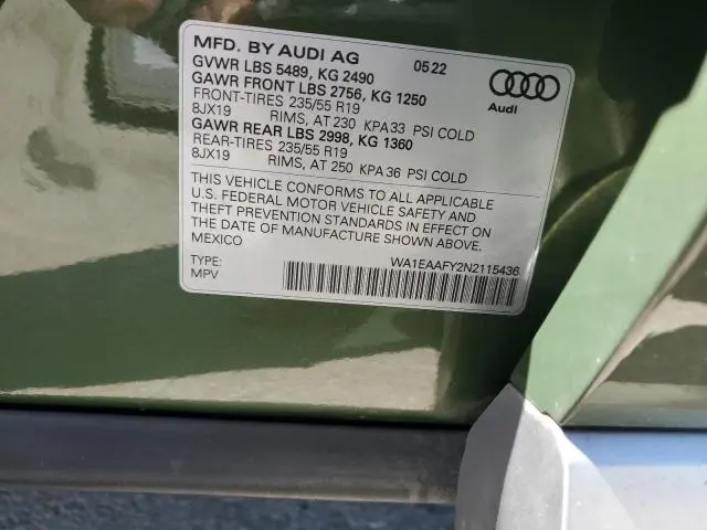 2022 AUDI Q5 PREMIUM PLUS 45  