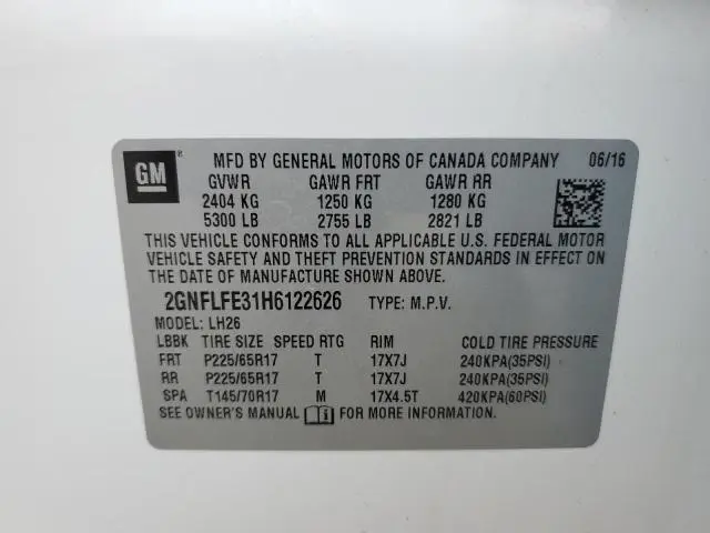 2017 CHEVROLET EQUINOX LT  