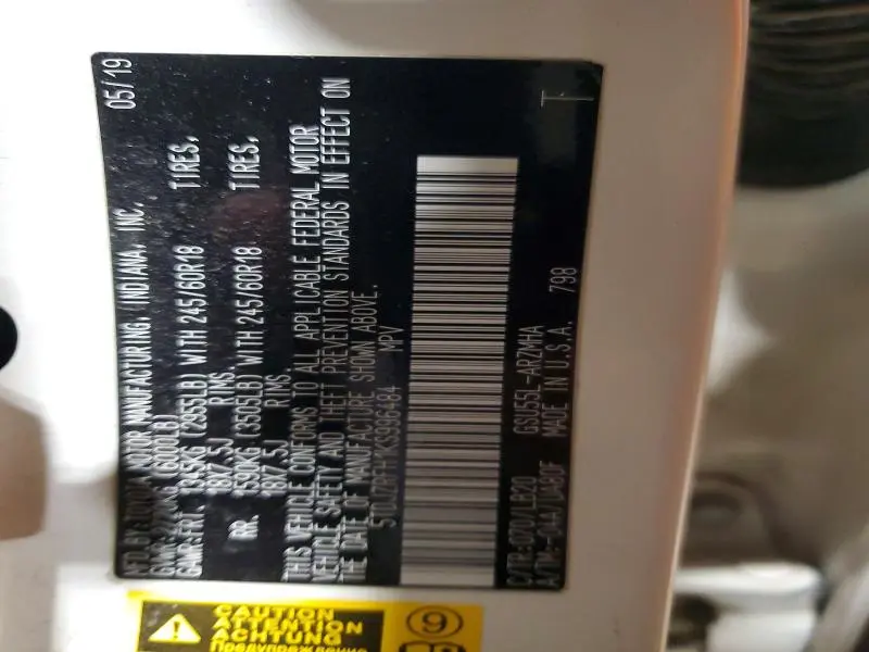 2019 TOYOTA HIGHLANDER SE  