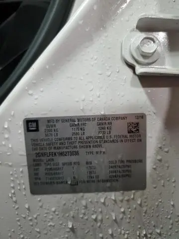 2017 CHEVROLET EQUINOX LT  