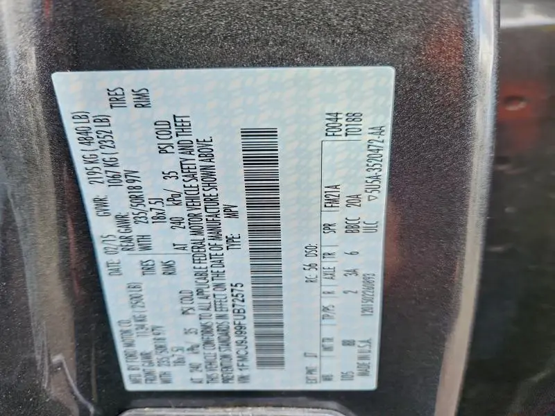 2015 FORD ESCAPE TITANIUM  