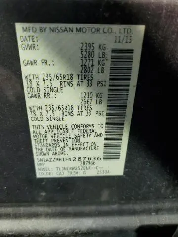 2015 NISSAN MURANO S