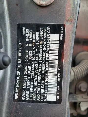 2019 HONDA CIVIC EX  