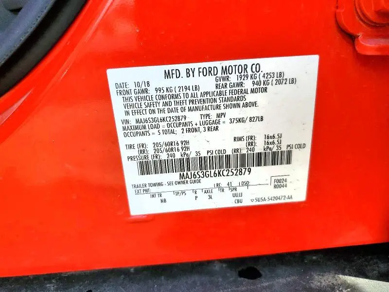 2019 FORD ECOSPORT SE  