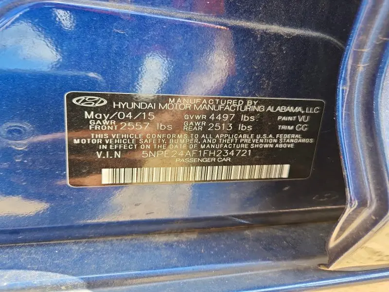 2015 HYUNDAI SONATA   