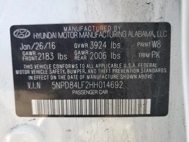 2017 HYUNDAI ELANTRA SE  