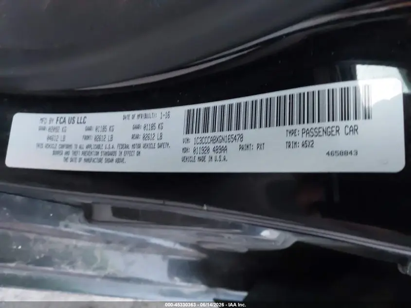 2016 CHRYSLER 200 LIMITED