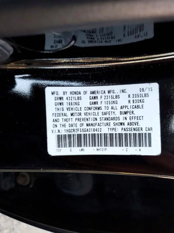 2016 HONDA ACCORD SPORT  